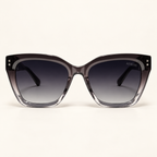 AETHER C4, lunettes de soleil pour femme en acétate gris dégradé transparent, verres gris dégradés, vue de face
