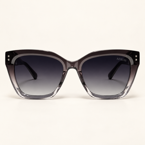 AETHER C4, lunettes de soleil pour femme en acétate gris dégradé transparent, verres gris dégradés, vue de face