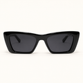 ALORA C1, lunettes de soleil pour femme en acétate noir brillant, verres gris foncé, vue de face