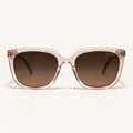 Lunettes de soleil femme AZUELOS Avery C2, monture rose translucide, vue de face.
