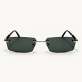Lunettes de soleil mixtes Azuelos FUYUM C1, verres rectangulaires foncés, vue de face.