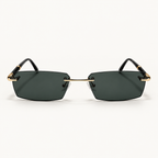 Lunettes de soleil mixtes Azuelos FUYUM C1, verres rectangulaires foncés, vue de face.
