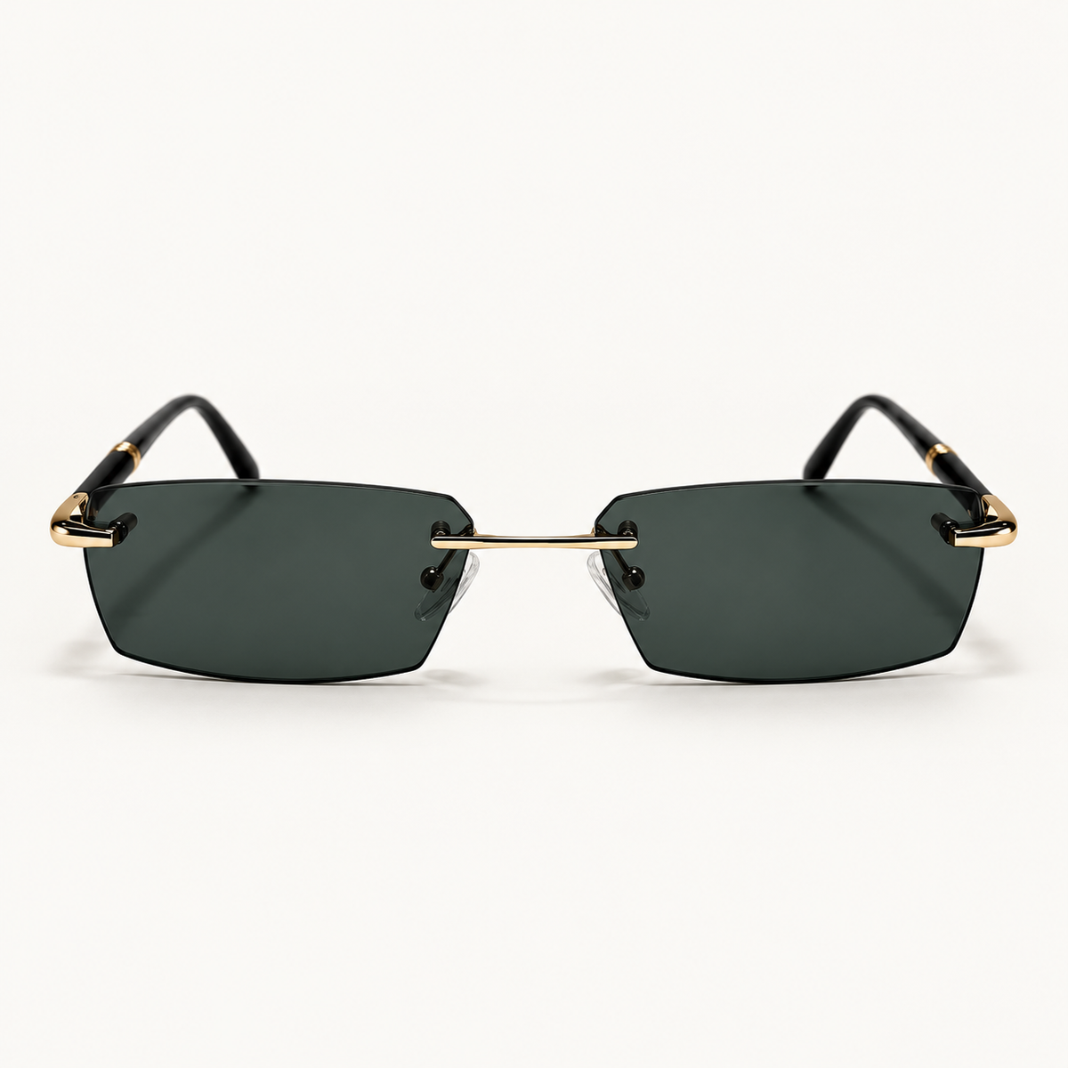 Lunettes de soleil mixtes Azuelos FUYUM C1, verres rectangulaires foncés, vue de face.