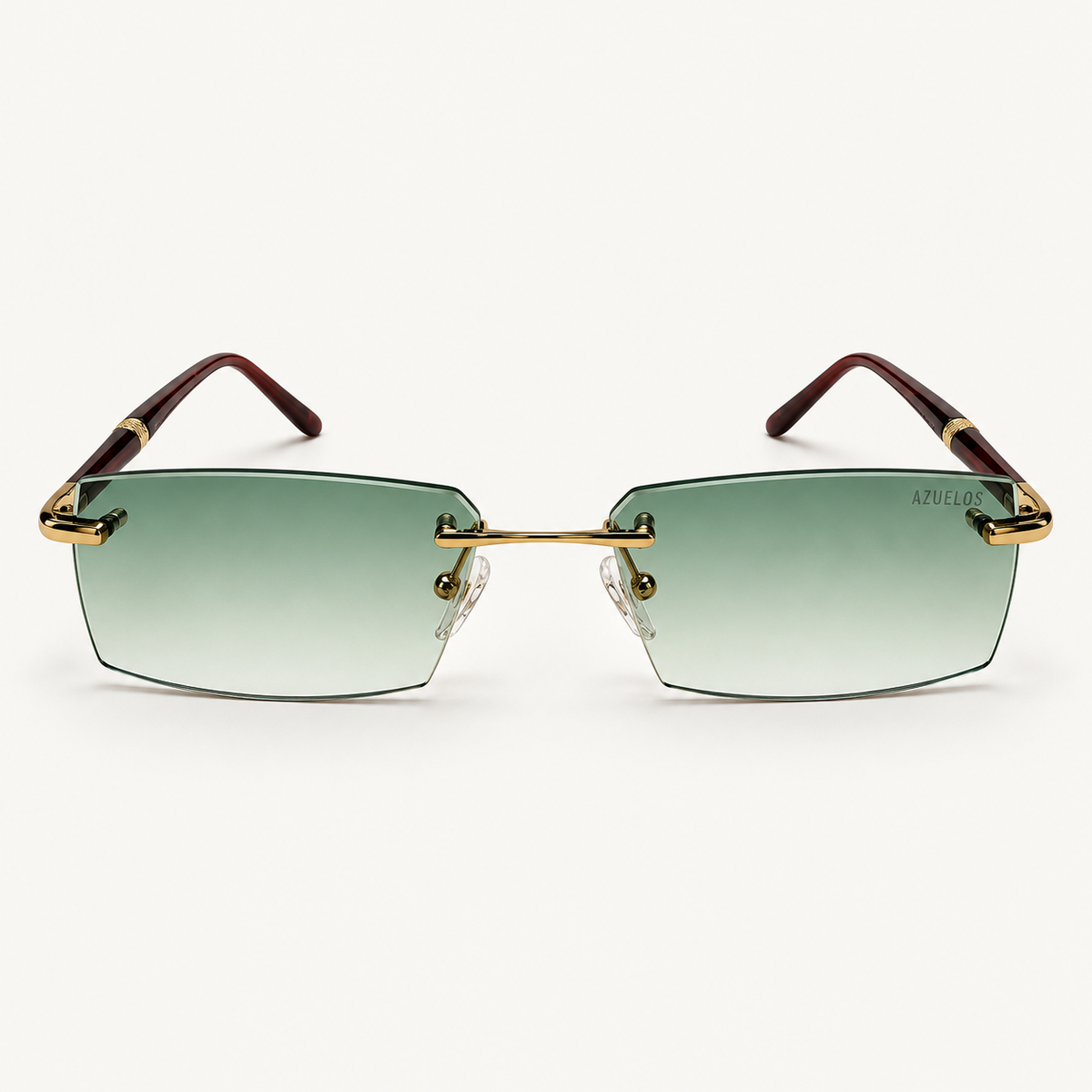 Lunettes de soleil mixtes Azuelos FUYUM C3, verres verts dégradés, vue de face.