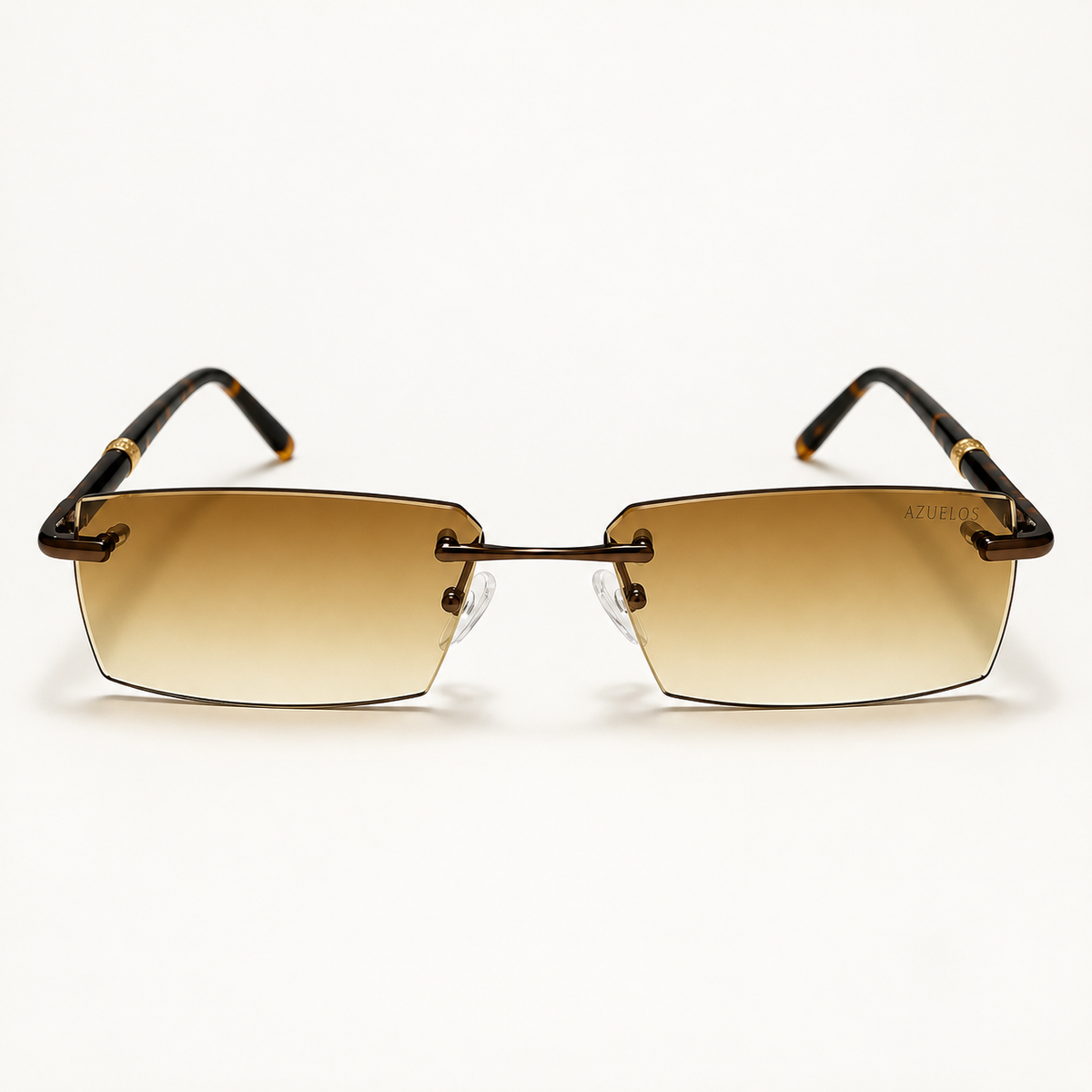 Lunettes de soleil mixtes Azuelos FUYUM C5, verres ambrés dégradés, vue de face.
