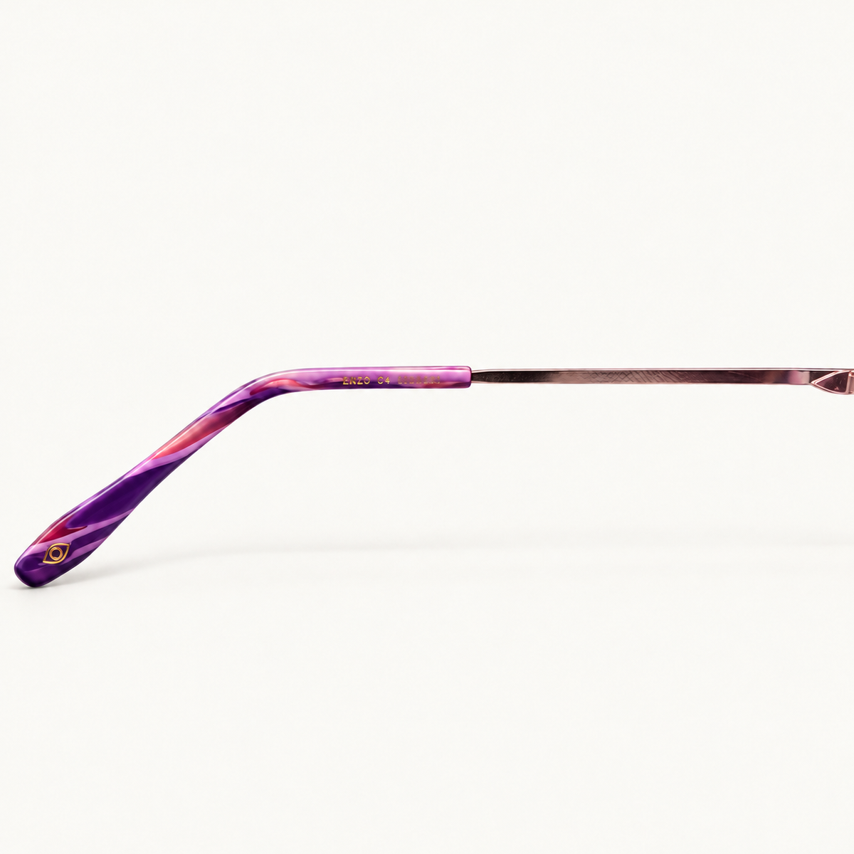 Enzo C4 Azuelos, détail intérieur de la branche et embout violet et rose