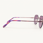 Enzo C4 Azuelos, branches métalliques texturées et embouts violet, rose et corail