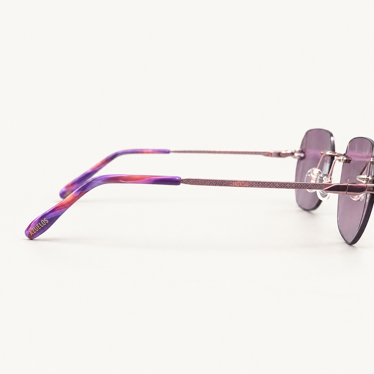 Enzo C4 Azuelos, branches métalliques texturées et embouts violet, rose et corail