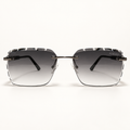 EWAN C4, lunettes de soleil mixtes aux verres gris dégradés facettés, vue de face