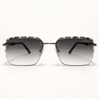 EWAN C4, lunettes de soleil mixtes aux verres gris dégradés facettés, vue de face