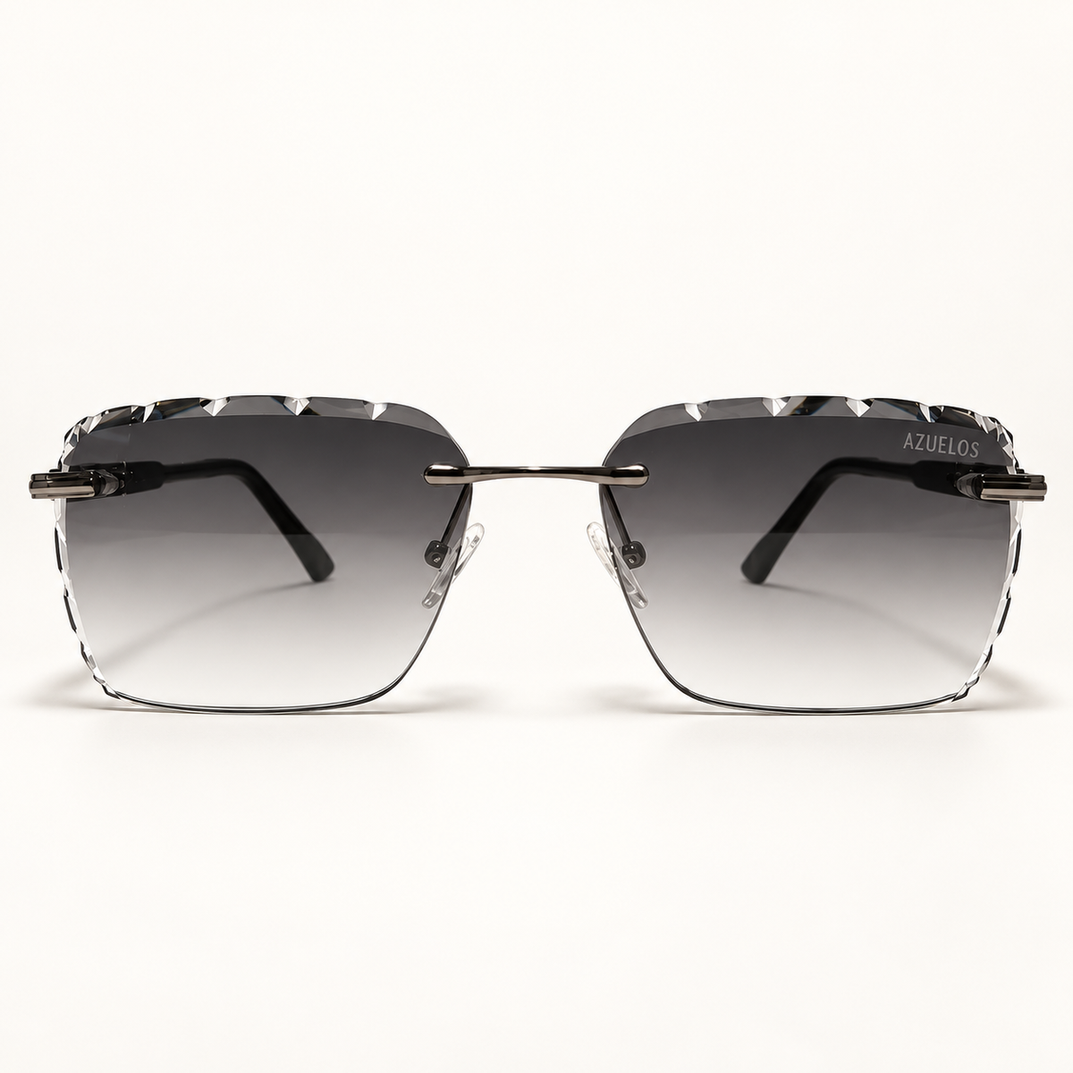 EWAN C4, lunettes de soleil mixtes aux verres gris dégradés facettés, vue de face