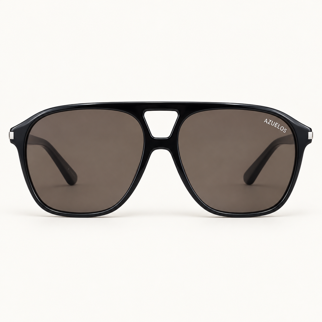 King #1 C1 — lunettes de soleil mixtes noires à double pont, vue de face