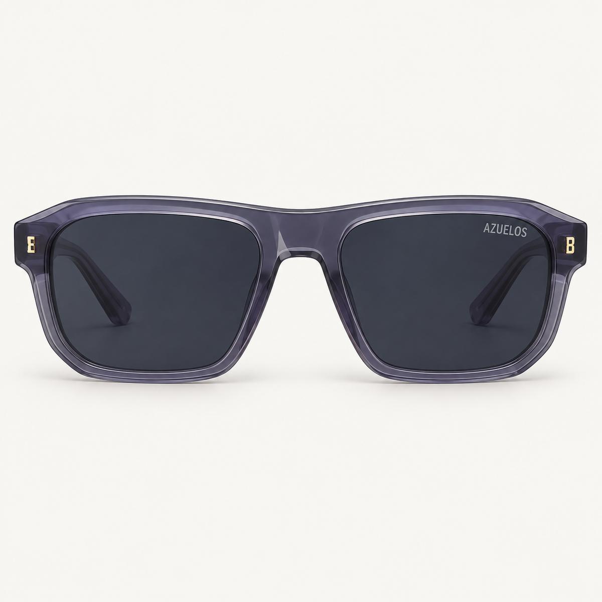 Miles C6 Azuelos, solaire homme gris violacé transparent et verres foncés, vue de face