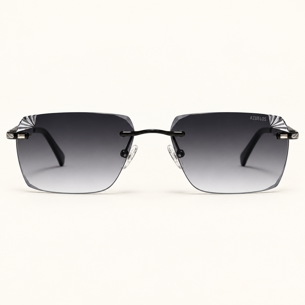OZAR C3, lunettes de soleil pour homme à monture percée et verres gris dégradés, vue de face