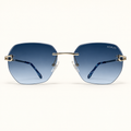 SHIZO C3, lunettes de soleil mixtes percées à verres géométriques bleu dégradé, vue de face