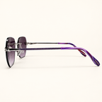 SHIZO C4, vue de profil des branches violettes quadrillées et des embouts marbrés violets