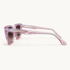 Nora C4 Azuelos rose transparente — profil et signature dorée
