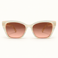 VAUGHN C5, lunettes de soleil femme en acétate ivoire nacré et verres dégradés brun rosé, vue de face