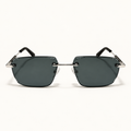 VIONA C2, lunettes de soleil pour homme à monture percée et verres gris foncé, vue de face