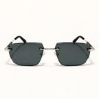 VIONA C2, lunettes de soleil pour homme à monture percée et verres gris foncé, vue de face